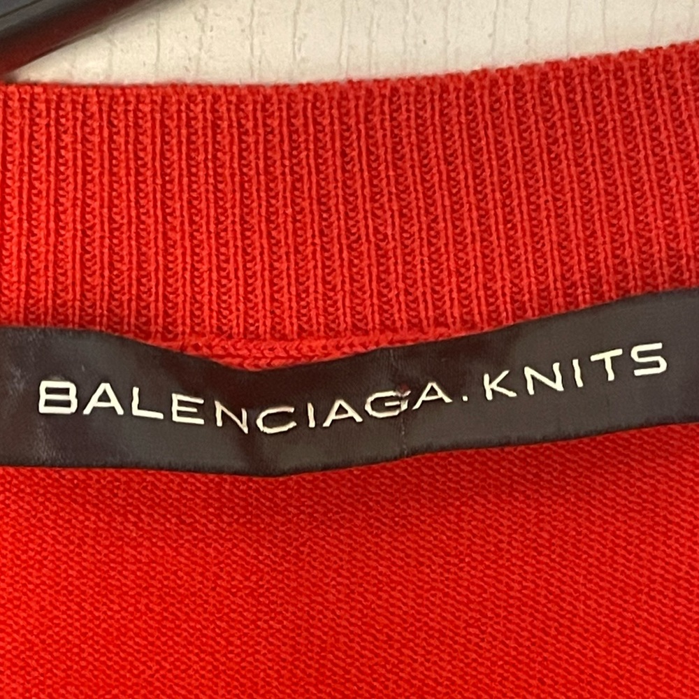 Balenciaga Sweater Dress Virgin Wool Valentine Red Mini - Picture 9 of 16